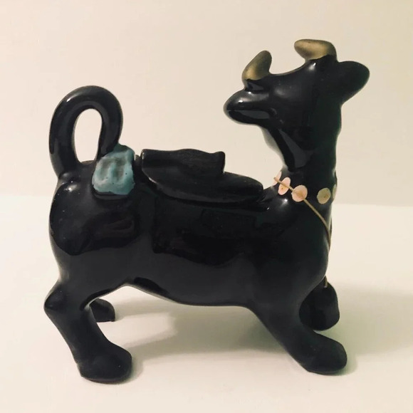 Vtg Redware Cow Sugar Bowl with Lid 5.5 Inch  Long Figurine - Picture 6 of 16